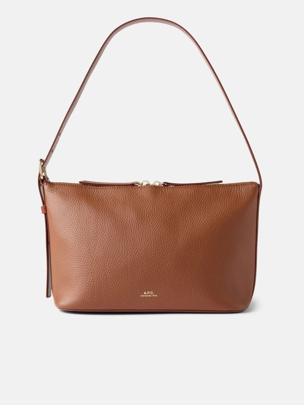 A.P.C. Brown Pebbled Leather with dark burgundy accents Shoulder bag